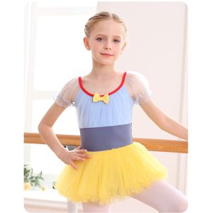 Girls Performance oufit Costumes dance dress Short-sleeved Snow White Ballet outfit Skirt Girls Practice outfit