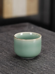 Modern Simple Blue Porcelain Ceramic Tea Cup Large Capacity Straight Tube Tea Set for Home Use Single Owner Drinking Cup