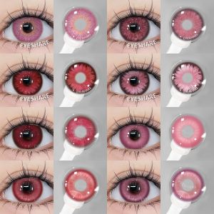 Kính Áp Tròng Cosplay EYESHARE 1 Cặp Màu Hồng Tím Trang Điểm Halloween Phụ Kiện Anime Dùng Một Năm Chất Liệu HEMA Màu Đỏ