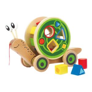 Hape | Wooden Pull-Along Snail Toy for Toddlers