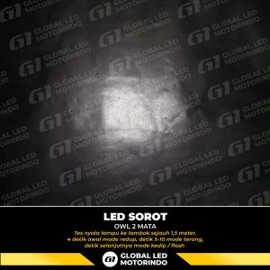 WERACE Lampu LED Sorot Lampu Tembak Owl 2 Mata 3Mode Terang Redup Flash