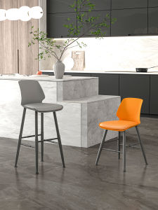 หมุนเคาน์เตอร์สตูลใช้ในบ้านพนักพิงเก้าอี้เก้าอี้เกาะ น้ำหนักเบา หรูหรา < Ne2> เก้าอี้บาร์แผนกต้อนรับสูงสตูลวางเท้าเก้าอี้บาร์