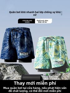 MONLEYTA | Quần Bơi Nam Kiểu Mới 2024 Đế Phẳng Hai Lớp Chống Sượng Ngượng Khô Nhanh