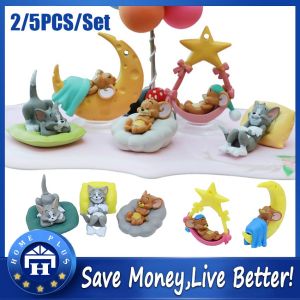 【Local Delivery】 Tom Jerry Cat and Mouse Car Ornaments Interior Decorations Cute Desktop Figure Doll Small Tom-Jerry