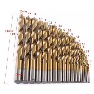 Mata Bor HSS Tinggi Kecepatan: 1 Set 13 Pcs Baja Titanium