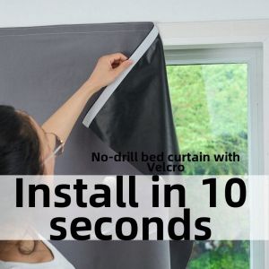 TINGYA | Self-Adhesive Light Blocking Curtains Easy Install No Drilling Required