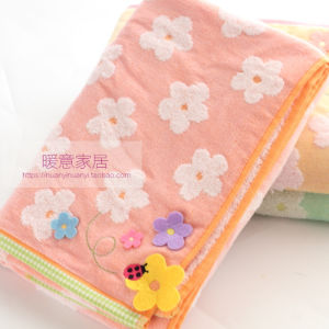 Class a No Fluorescent Soft Pure Cotton No Twist Thread Cute 3D Flower Absorbent Bath Towel for Ladies And Children