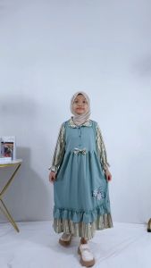 DRESS LOVE ME GAMIS RUFFLE ANAK 2-13 Tahun CANTIK SYARI MANASIK MENGAJI SOLEHA KIDS