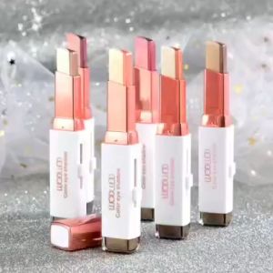 Wod Wod 2 in1 Eyeshadow Stick Stereo Gradient Shimmer Double Color Eye Shadow Pen Waterproof Easy to Wear Eye shadow Makeup 2 Tone Shadow Bar
