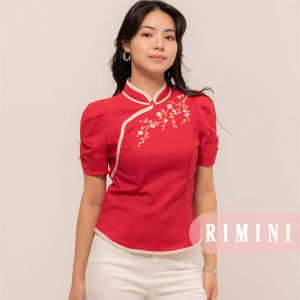 RIMINI - Atasan Wanita Cheongsam Berlengan Pendek Jumbo Size XS-3XL - Lijing Top CC32025