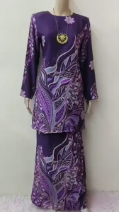 Baju Kurung Moden Batik QALEESYA Dhobby Silk #KMB25084 BBStml