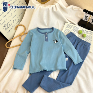 Childrens Sleepwear Set Spring Autumn Home Clothes Two-Piece Suit Baby Boy Girl Cute Casual Style Polyester Fiber Blend