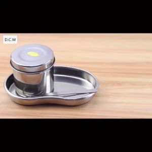 3Pcs Set Wadah Medis / Nierbeken + Kom Tutup Medis + Pinset Stainless Untuk Dental Tato Salon Kecantikan
