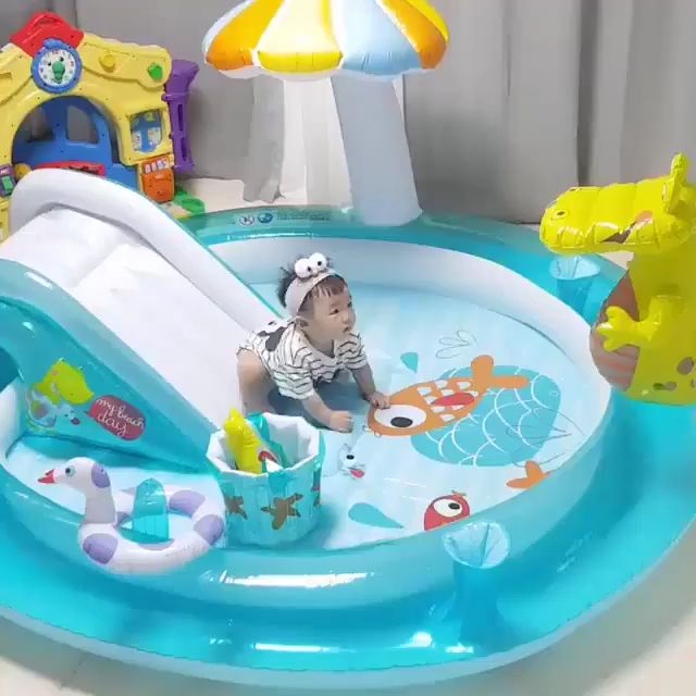 Bể bơi phao cầu trượt cá sấu chúa intex 57165 Hồ bơi cho bé mini