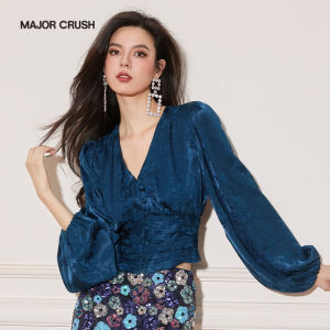 Elegant French Style Capri Blue Top and Starry Navy Blue Skirt Set