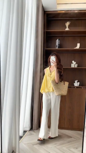 Áo sát nách chất Thô Gió Lụa mùa hè xinh xắn dáng bí xòe bồng form babydoll đính thắt nơ cổ bẻ