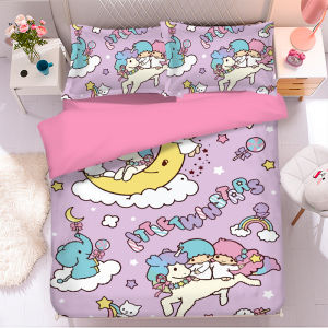 Gemini Four-Piece Cartoon Cartoon Girl Princess Style Cute Bed Sheets Quilt Cover Student Dorm Bedding