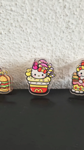 Hello Kitty with Mcdonalds ice cream acrylic clip