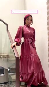 Long Dress Maxy Gamis Wanita Muslim Bahan Cradenza Silk Premium Hight Qualty Adem Dan Nyaman