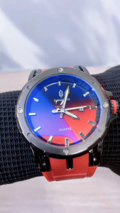 GAVITEN Jam Tangan Pria Gaviten GV 006 Black Red Original Garansi Resmi 1 Tahun - Rubber