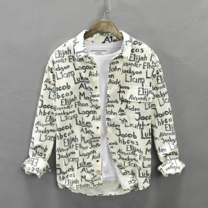 Japanese Style American Letter Print Long Sleeves Shirt: A Guide for Men