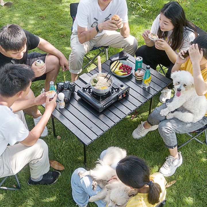 โต๊ะแคมป์ปิ้ง โต๊ะพับได้ โต๊ะพับแคมป์ปิ้ง Folding table แบบพกพา เหล็ก ...