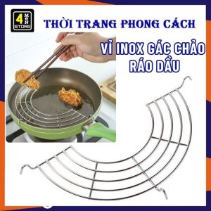 Vỉ INOX Gác Chảo Ráo Dầu Khi Chiên Rán - Vỉ Chiên Ráo Dầu Mỡ - Vỉ Gác Chảo  Giá Đỡ Cách Nhiệt Xửng Hấp - Khay Gác Chảo Gáo Dầu - Rế Hấp Và Lót Nồi Inox  Để Kê Nồi