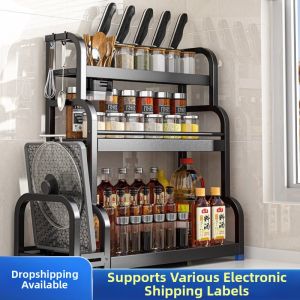 No-Drill Multi-Layer Stainless Steel Seasoning Rack
