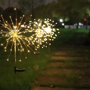 Solar Garden Lights Outdoor Waterproof LED Firework Lamps Decorative Lighting for Flowerbed Garden Home Tree