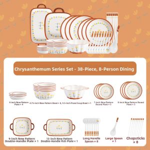 Elegant Underglaze Colored Ceramic Dinnerware Set