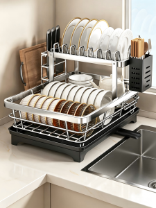 MEICHUWUYU | Durable 304 Stainless Steel Multifunction Kitchen Dish Rack