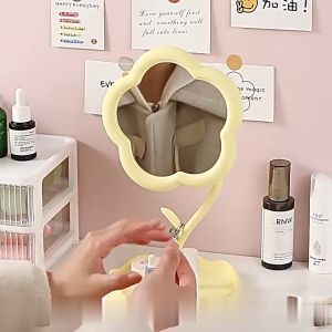 Satu Keluarga Cermin Aesthetic Stand Mirorr Flower K181 Cermin Bunga Makeup Rotating Kaca Meja Rias