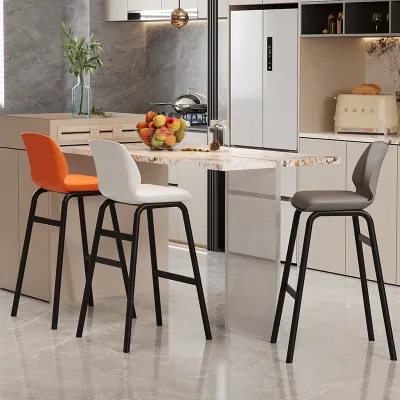 Nordic Style Bar Stool Backrest High Table Chair Modern Simplicity Home Use Counter Island Bar Stool Front Desk Chair