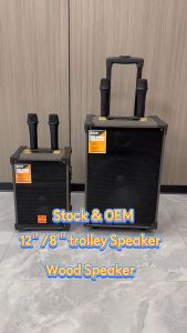 RD-C27 Bluetooth Speaker Wooden 6000W 4Pcs Bluetooth Portable Super Bass Speakers Trolly Wireless Fountction of TV/FM/Karaoke/Vedioke Speaker Free Wireless Microphone