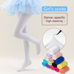 Ballet Tights Socks for Kids Girls 80D White Dance Performance Pantyhose High elasticity Multi-color Optional