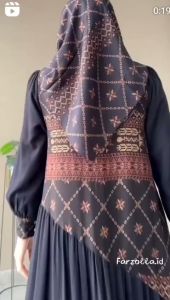 Sabila Set Hijab Rayon Twill Premium Kancing Depan Aktif LD 110 Cm Free Jilbab