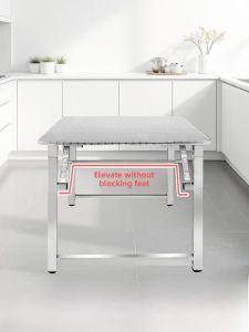 Thickened Stainless Steel Folding Square Table for Indoor And Outdoor Use Suitable for Dining And Barbecue Modern Simple Style