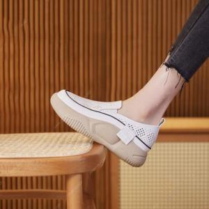 MENGMIAN | Perforated Round Toe Soft Bottom Summer Loafer