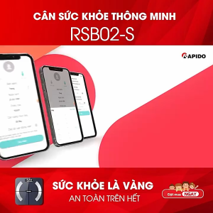 [RSB02-S] Cân điện tử sức khỏe thông minh Rapido kết nối bluetooth đo 20 chỉ số bảo hành 12 tháng