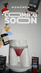 QUẦN LÓT NAM - MONOMEN LK HỘP GIÁNG SINH lưới Quần nam cao cấp thời trang Đai lưng vừa họa tiết chữ dễ phối đồ thun lạnh mát mẻ lớp thấm hút