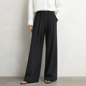 AMII | Stylish Casual Loose Wide Leg Pants with Waist Rope