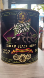 Date 04/27  Oliu Đen Cắt Lát Latino Bella 3KG Tây Ban Nha - Sliced Black Olives