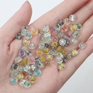 100pcs Transparent Sequins Acrylic Beads Loose Spacer Letter Beads For Handmade Jewelry Making DIY Bracelet Necklaces Accessories
