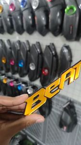 LOGO BeAT free double tap bahan acrilix tebal Silver gold harga satuan