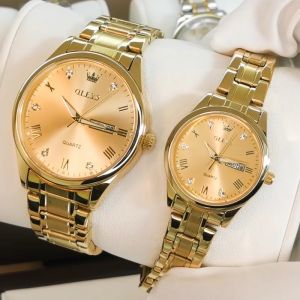 OLEVS Couple Watches A pair of authentic brand 2022 new men and women waterproof fashion gold luxury watch gift