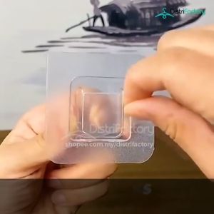 1 Set  Double Sided Adhesive Wall Hooks Transparent Adhesive Stainless Steel Wall Hook Heavy Duty Strong Sticky Cangkuk Dinding 多功能挂钩 子母挂钩 母子扣