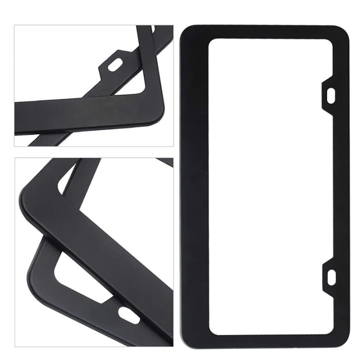 License Plate Frame Universal Car License Plate Covers Black Matte