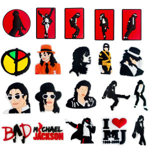 Potdemiel | New 20pcs Cartoon Popular Singer Series PVC Shoe Accessories Fit Wristbands Hole Slipper Decoration DIY Detachable Fashion Gifts
