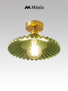 Nordic Glass Ceiling Lamp Minimalist Modern Light Luxury Corridor Aisle Lighting Designer Copper Entrance Lamp