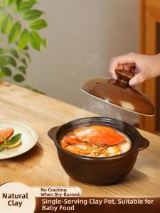 Heat-Resistant Ceramic Pot for Stewing and Boiling